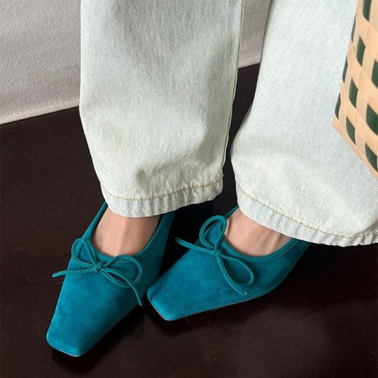 Damen elegante spitze Slipper mit dekorativen Schleifen EB