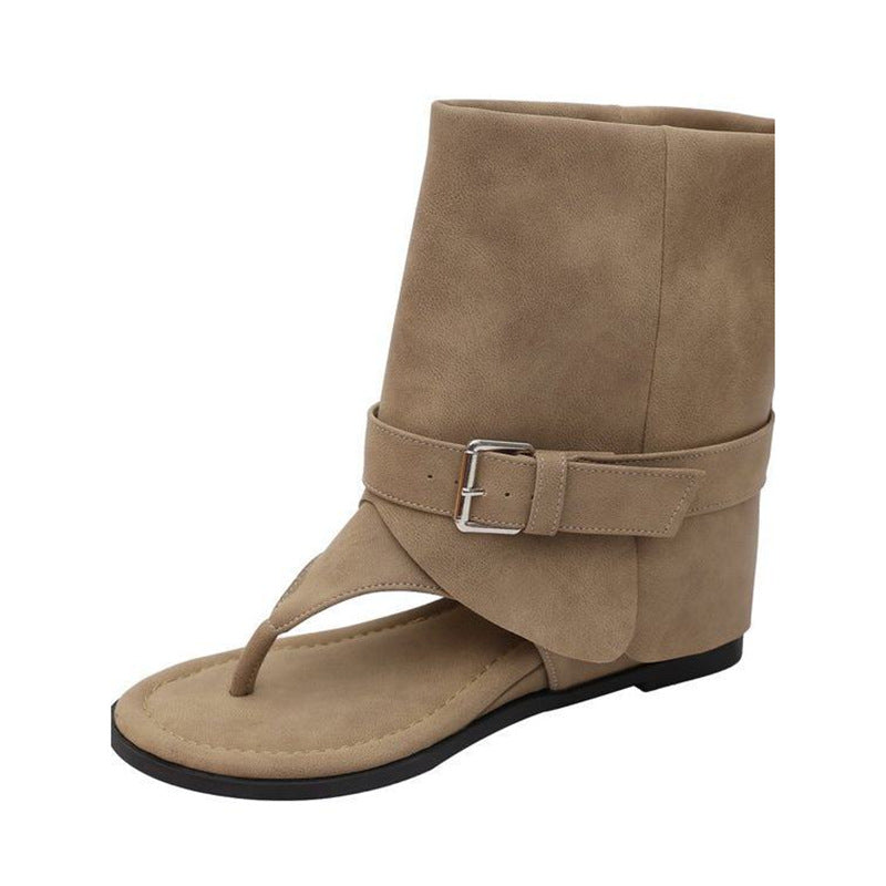 Damen modische Sandalen mit offenem Zehenbereich und elegantem Faltenwurf EB