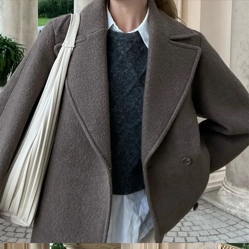 Damen Oversized Wollmantel EB