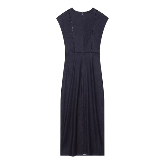 Damen Maxikleid mit elegantem V-Ausschnitt und feinem Drapé EB