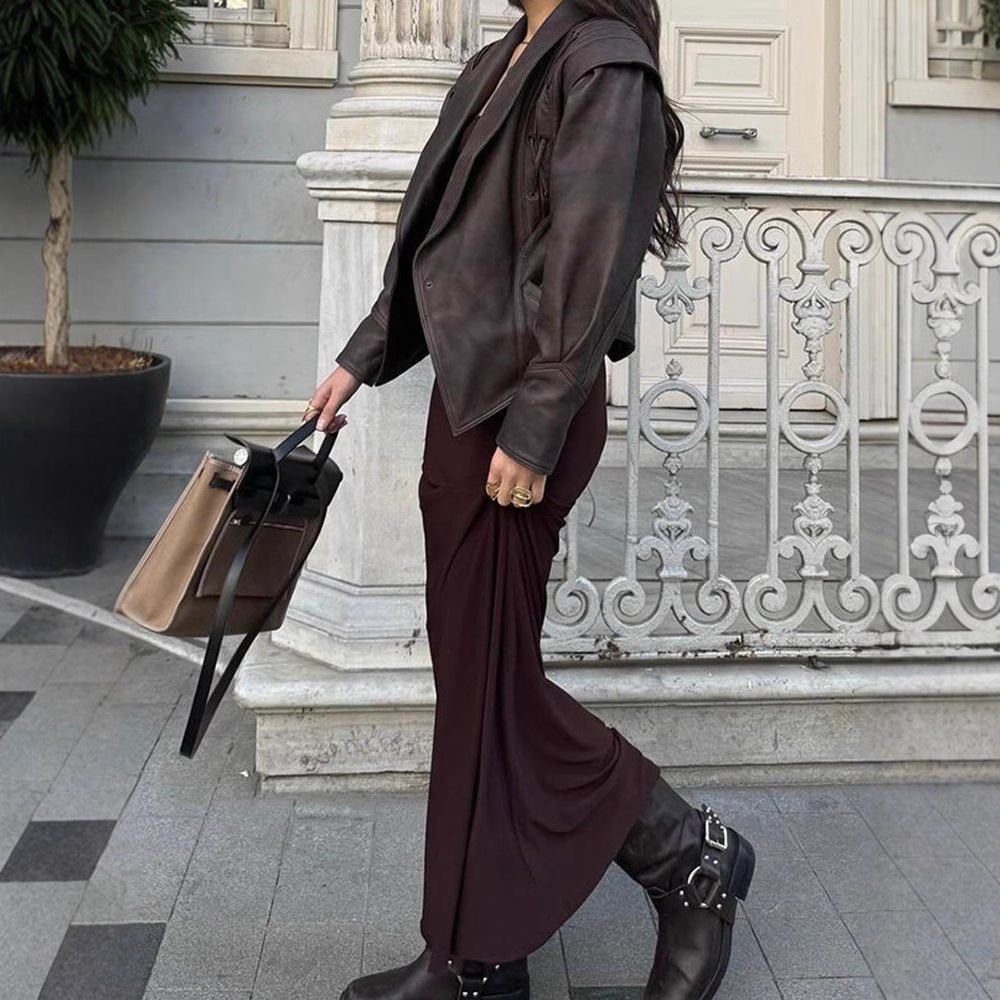 Damen Designer blazer mit Gürtel und dekorativen Schnüroptiken EB