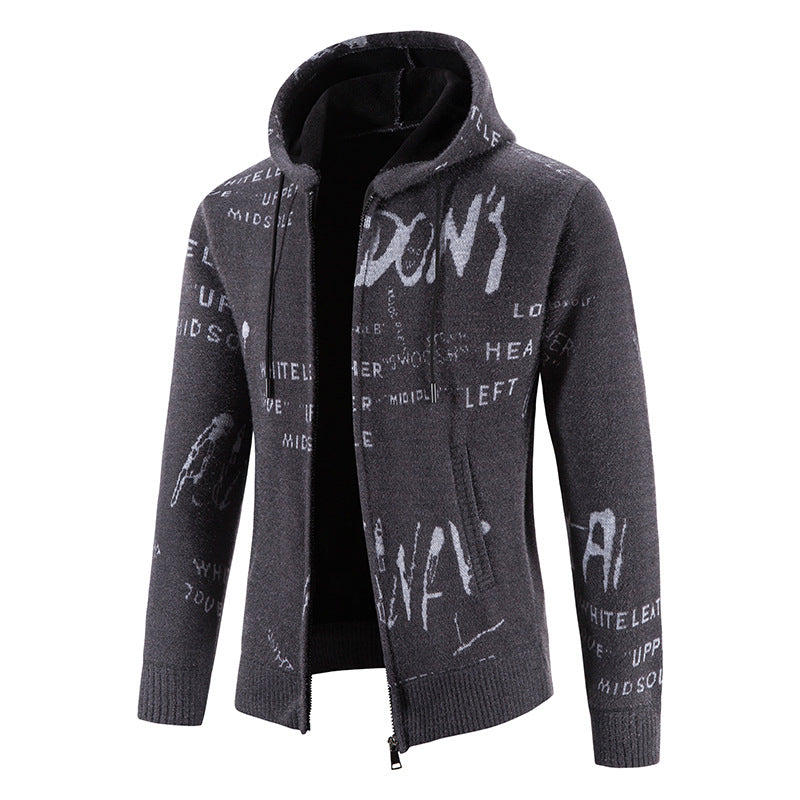 Herren Kapuzenjacke mit grafischem Print und hochelastischen Eigenschaften EB