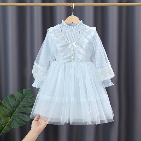 Mädchen festliches Tüllkleid mit Rüschendetails EB