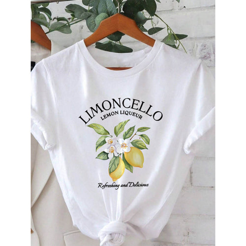 Damen T-Shirt mit frischem Limoncello-Motiv und floralen Akzenten EB