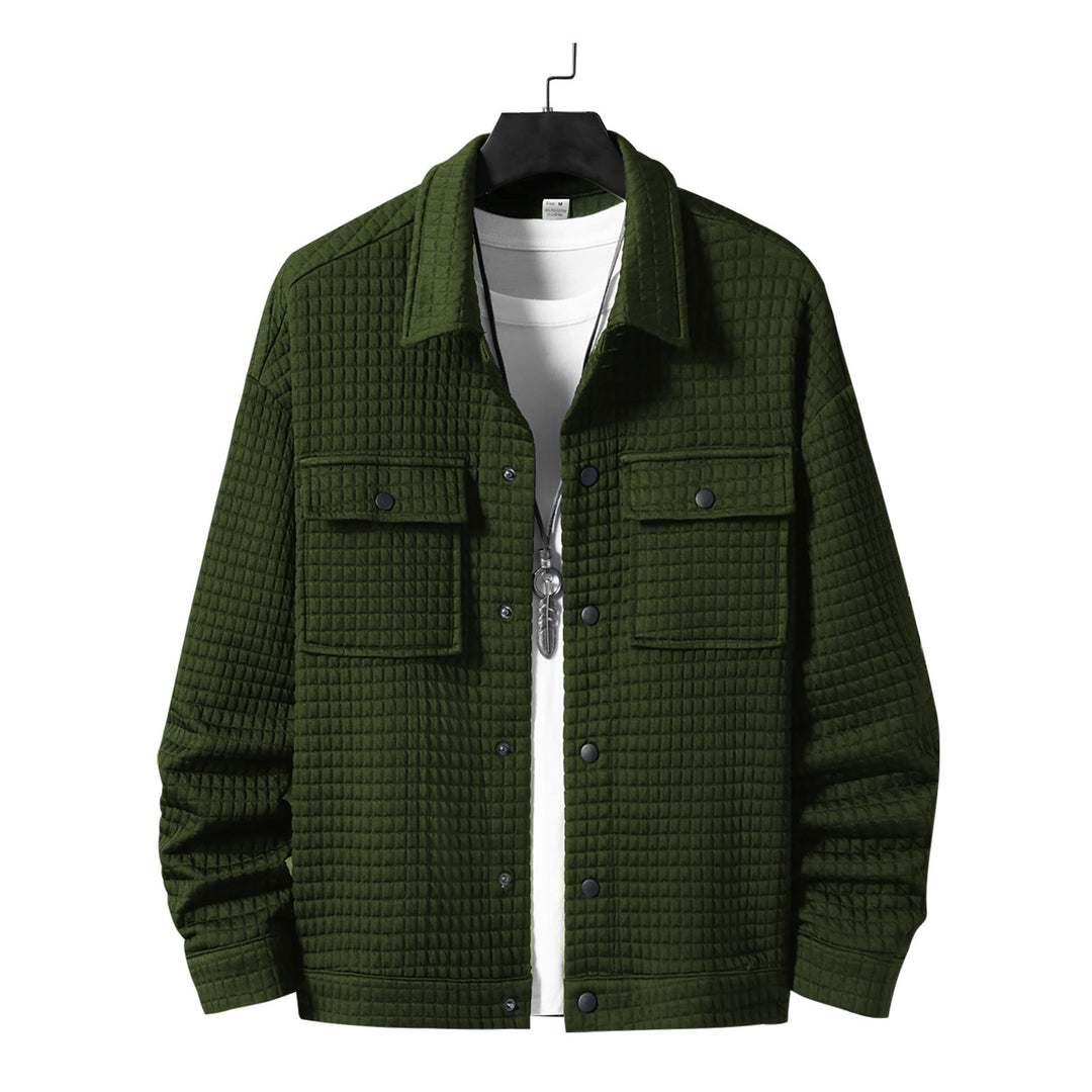 Herren nan gesteppte Overshirtjacke mit quadratischer Steppstruktur und aufgesetzten Brusttaschen EB