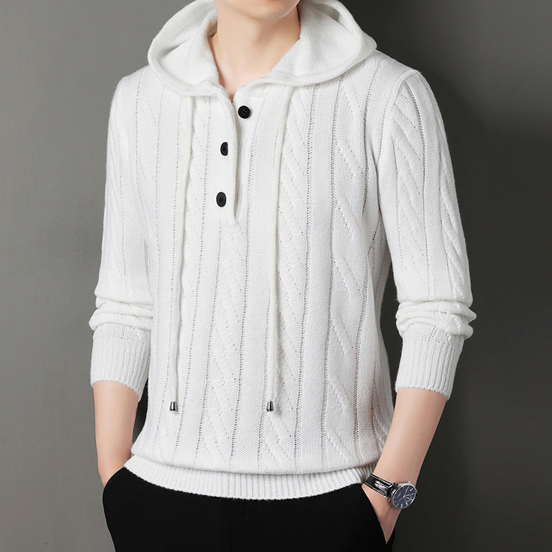 Herren Kapuzenpullover mit strukturierter Strickoptik EB