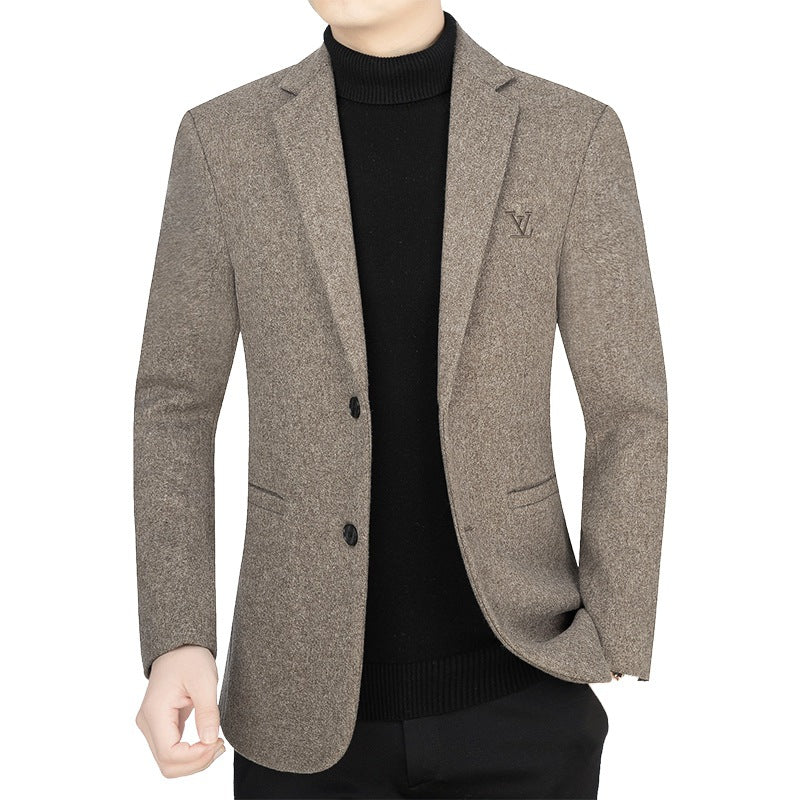 Herren Slim-Fit Sakko im Filzlook mit minimalistischen Pattentaschen EB