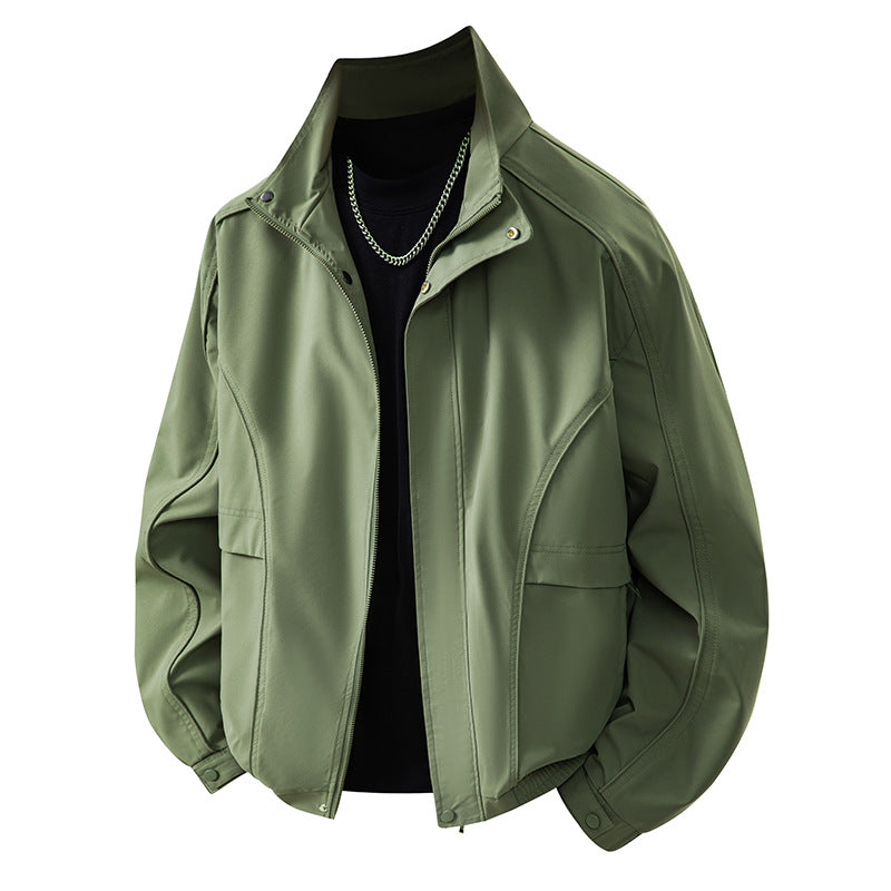 Herren leichter Übergangsblouson mit ergonomischen Schnittlinien, Stehkragen und verdecktem Reißverschluss EB