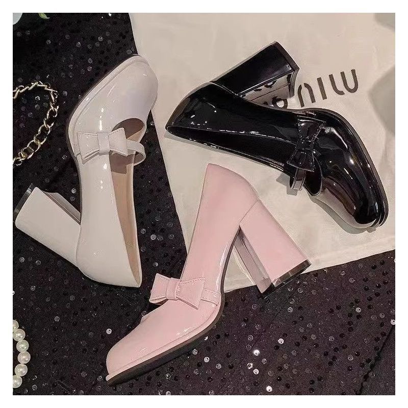 Damen elegante Mary Jane High Heels mit Blockabsatz EB