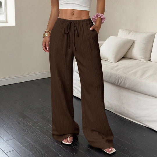 DamenWeit geschnittene Freizeit-Hose mit komfortablem Gummibund und praktischen Taschen EB