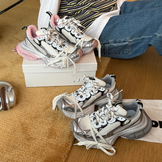 Damen Sportliche Sneakers im modernen Chunky-Design mit atmungsaktiver Obermaterialkombination und rutschfester Sohle EB