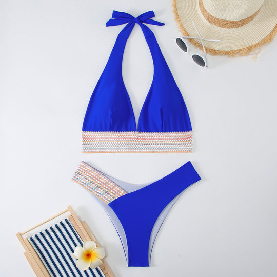 Damen Triangel-Bikini-Set mit modischem Wickelband EB