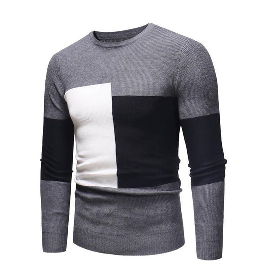 Herren Designer Pullover mit modernem Blockmuster EB