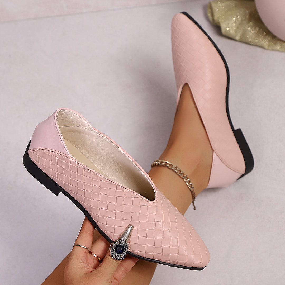 Damen geflochtene Slip-On Ballerinas EB