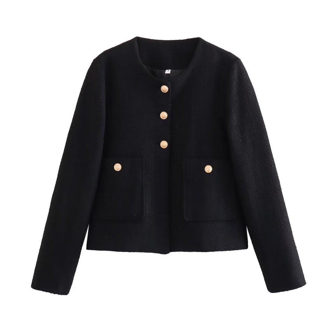 Damen Modische Tweedjacke mit strukturiertem Gewebe EB