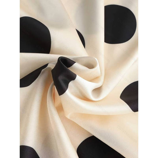 Damen Abendkleid mit elegantem Punktmuster und schmalen Spaghettiträgern EB