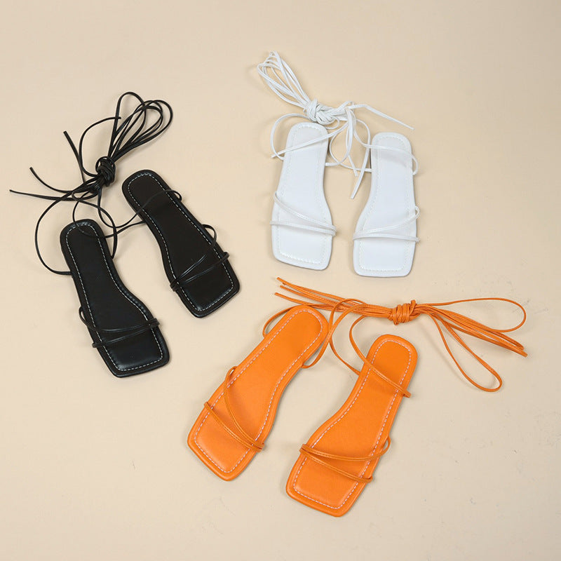 Damen elegante Sandalen mit hochgezogenem Riemendesign und schnittfestem Obermaterial EB