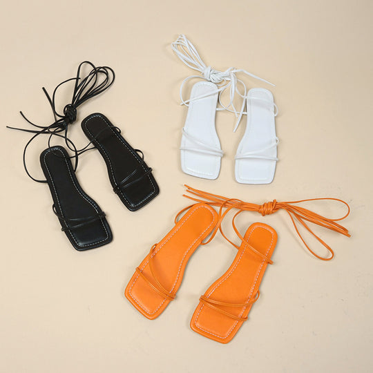 Damen elegante Sandalen mit hochgezogenem Riemendesign und schnittfestem Obermaterial EB