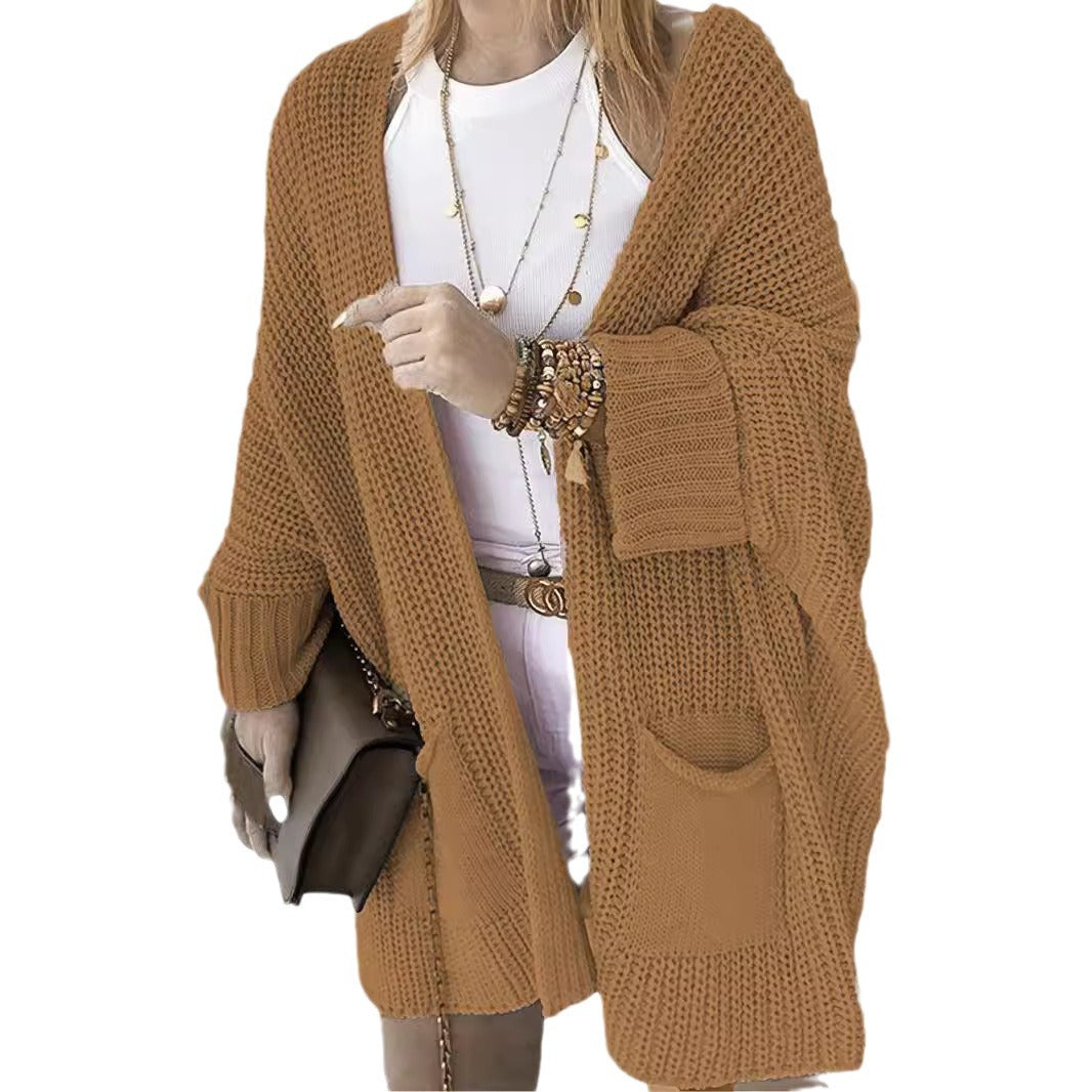 Damen Grobstrickjacke mit praktischen Taschen und lässigem Schnitt EB
