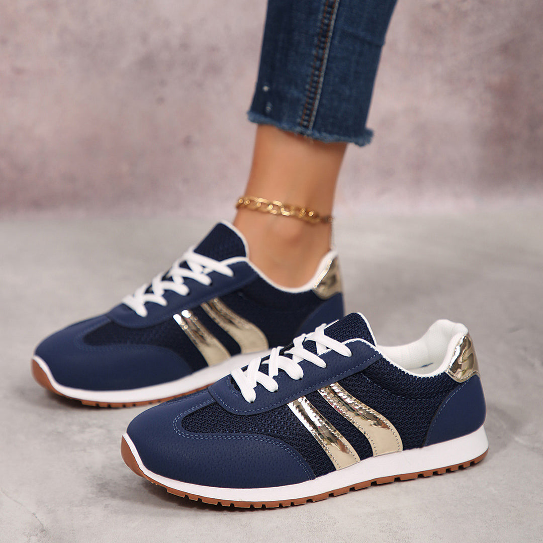 Damen Sportliche Sneakers mit metallischen Akzenten EB