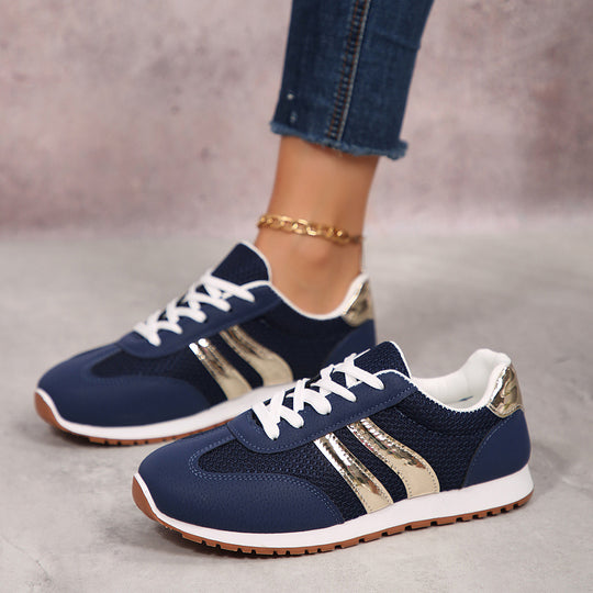 Damen Sportliche Sneakers mit metallischen Akzenten EB