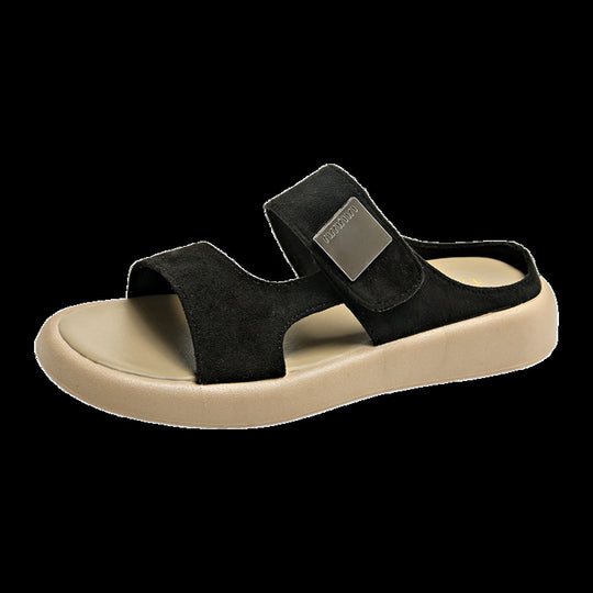 Damen bequeme Sandalen mit verstellbarem Klettverschluss und weichem Fußbett EB