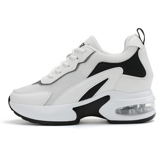 Damen nan luftgepolsterte Plateau-Sneaker mit sichtbarer Fersenluftkapsel und atmungsaktivem Mesh EB