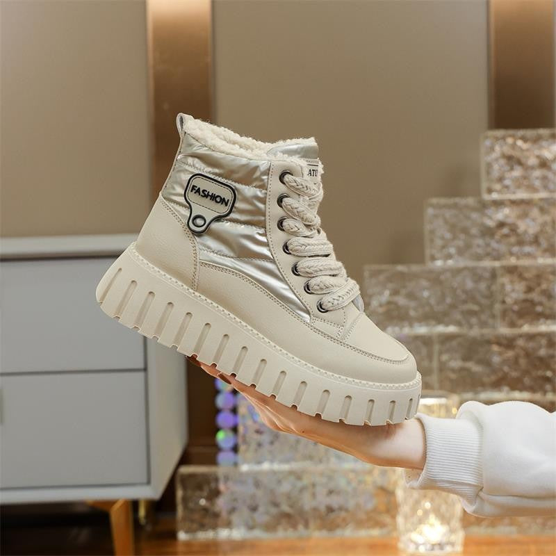 Damen High-Top Sneakers mit weichem Fleece-Futter und rutschfester Sohle EB