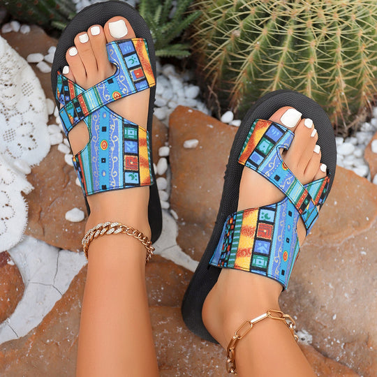 Damen Bequeme Fußbett-Sandalen mit kreativen Mustern EB
