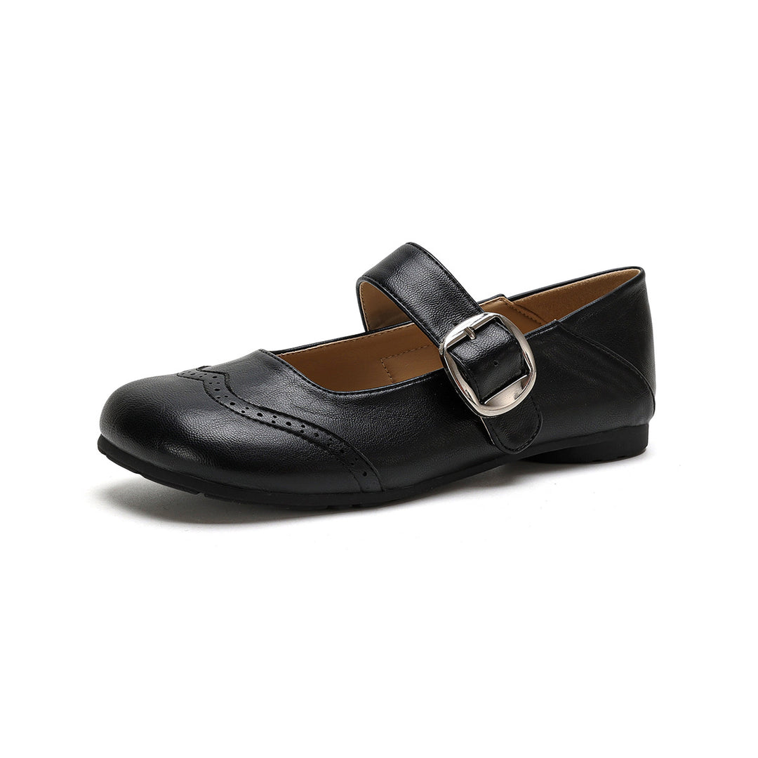 Damen Ballerinas mit verstellbarem Riemen und eleganter Schnalle EB