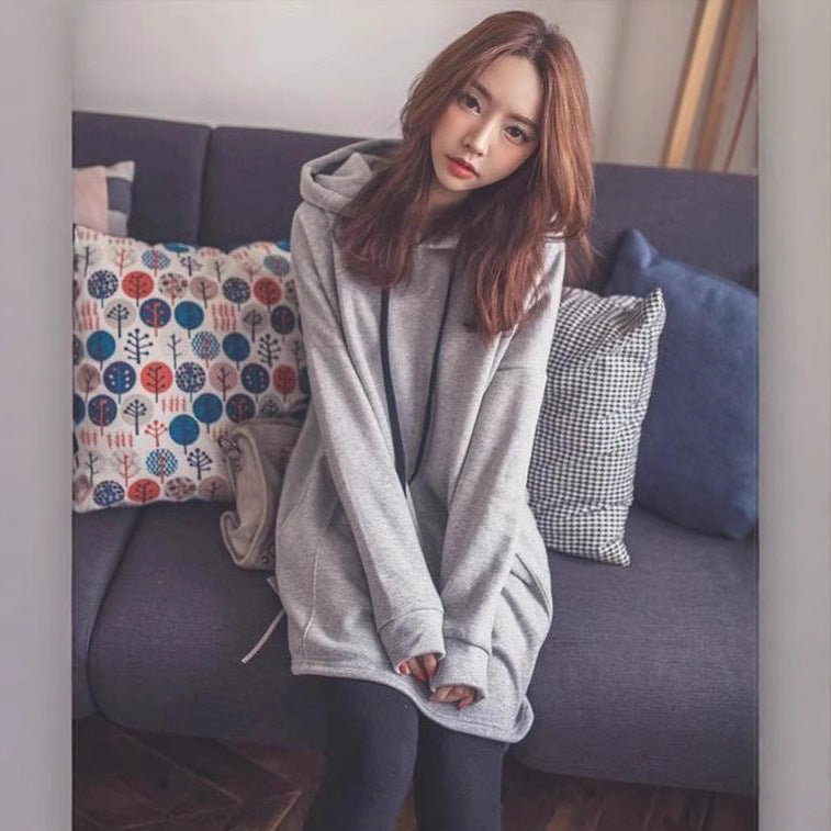 Damen Hoodie mit lässigem Print und Kapuze EB