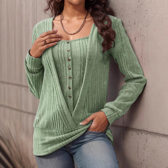 Damen Oversized Strickpullover mit modernem V-Ausschnitt EB