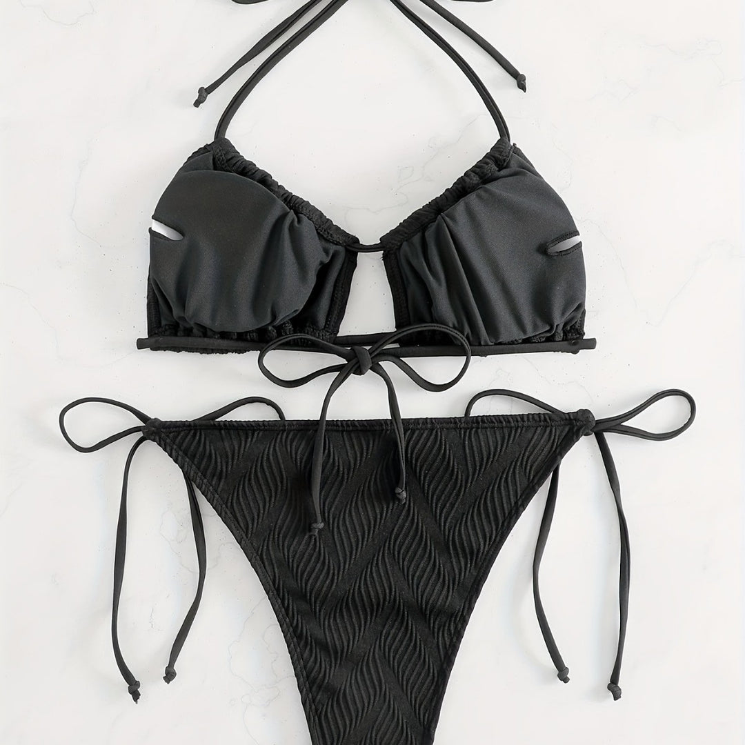 Damen Triangel-Bikini mit raffiniertem Rüschendesign EB