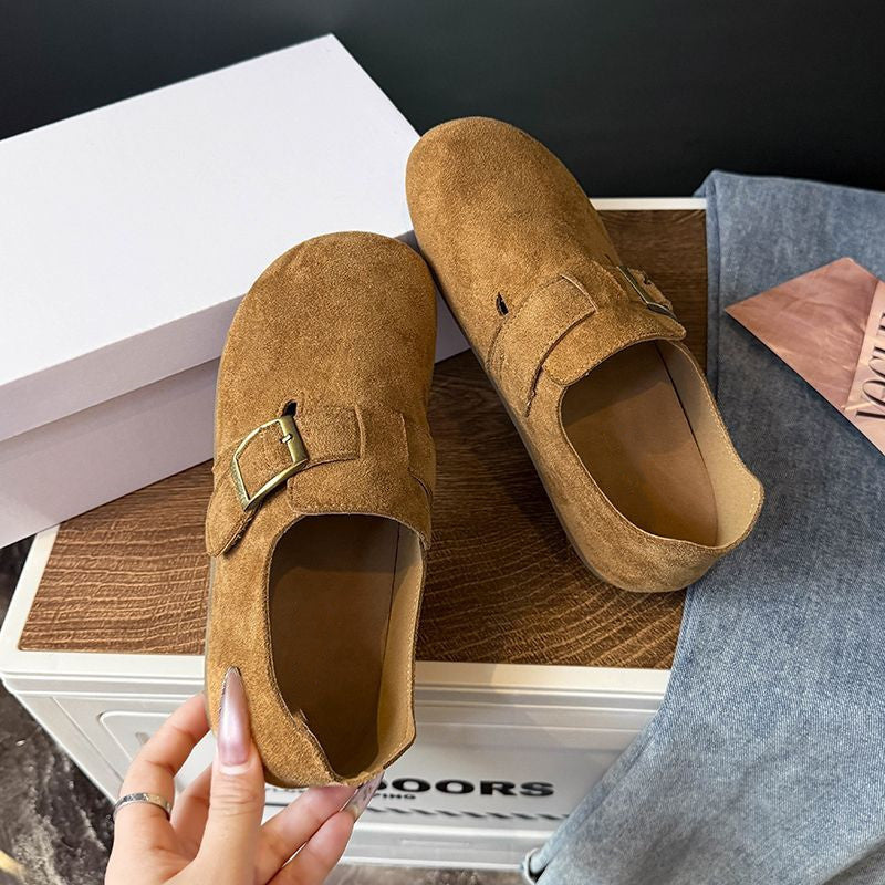 Damen Komfortable Slipper aus hochwertigem Wildleder EB