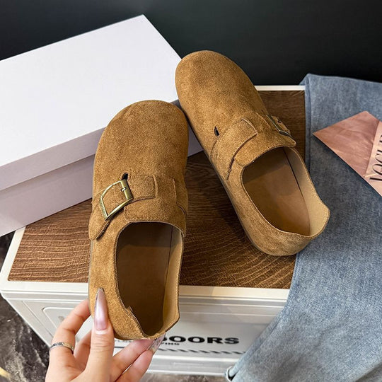 Damen Komfortable Slipper aus hochwertigem Wildleder EB