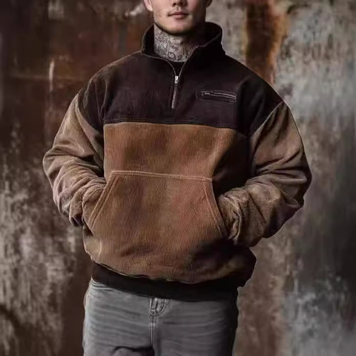Herren Stepppullover mit hochwertigem Kragen und praktischer Tasche EB