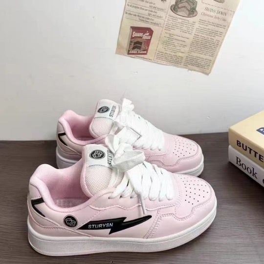 Damen Sportliche Sneakers im minimalistischen Design mit atmungsaktiver Oberflächenstruktur EB