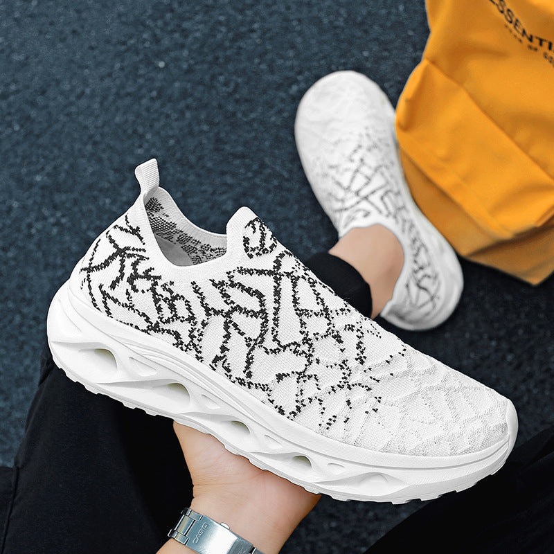 Damen Sportliche Slip-On Sneakers mit atmungsaktiver Oberflächenstruktur und dämpfender Sohle EB