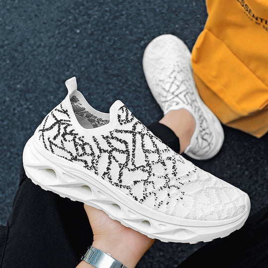 Damen Sportliche Slip-On Sneakers mit atmungsaktiver Oberflächenstruktur und dämpfender Sohle EB