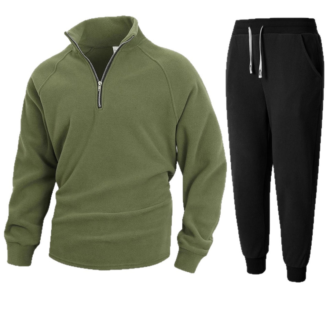 Herren Fleece-Relaxanzug mit halblangem Reißverschluss EB