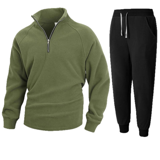 Herren Fleece-Relaxanzug mit halblangem Reißverschluss EB