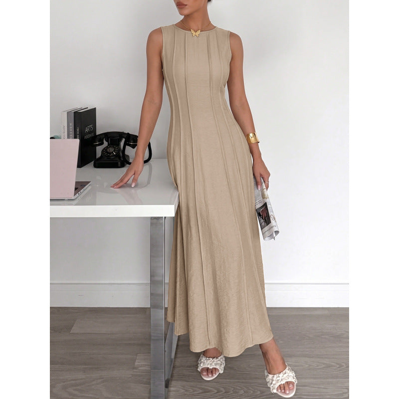 Damen Langarm Maxikleid mit eleganten Streifen und schmeichelndem Schnitt EB