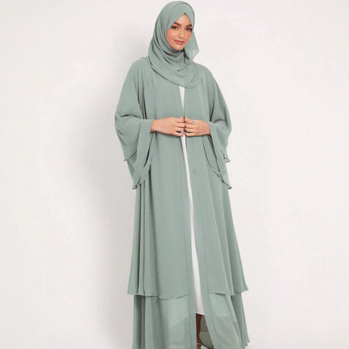 Damen Elegante und fließende lange Kaftan mit offenen Ärmeln EB