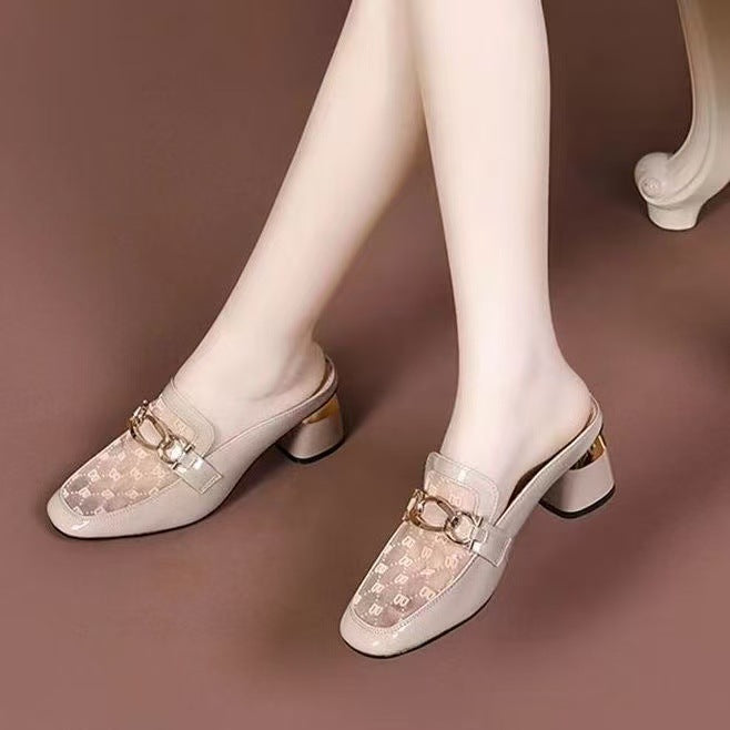 Damen elegante Slipper mit modischen Verschlussdetails EB
