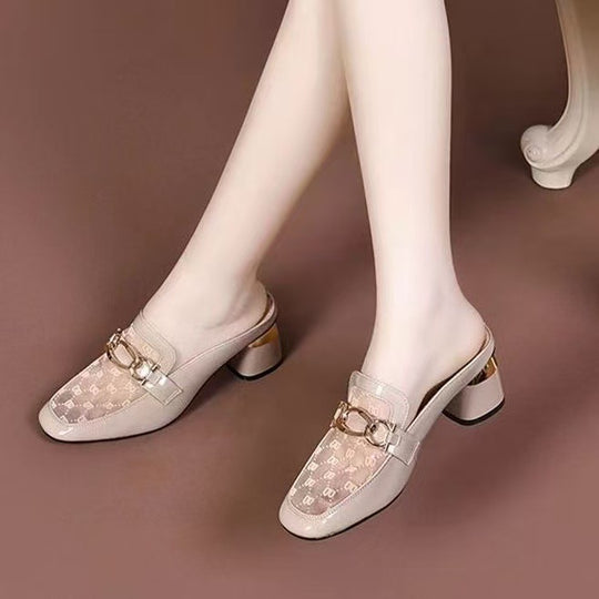 Damen elegante Slipper mit modischen Verschlussdetails EB