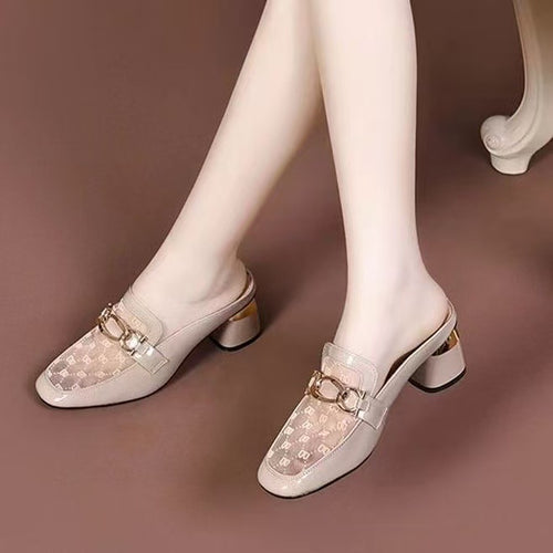 Damen elegante Slipper mit modischen Verschlussdetails EB
