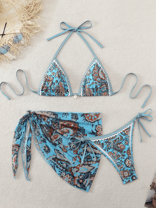 Damen Triangel-Bikini-Set mit voluminösen Rüschen EB