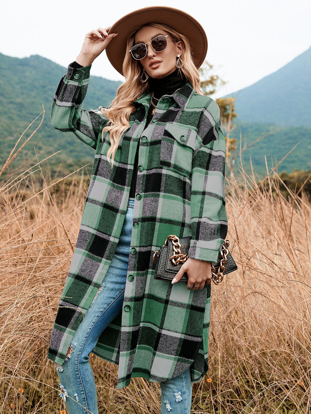 Damen Flanellhemd-Kleid mit Karomuster EB