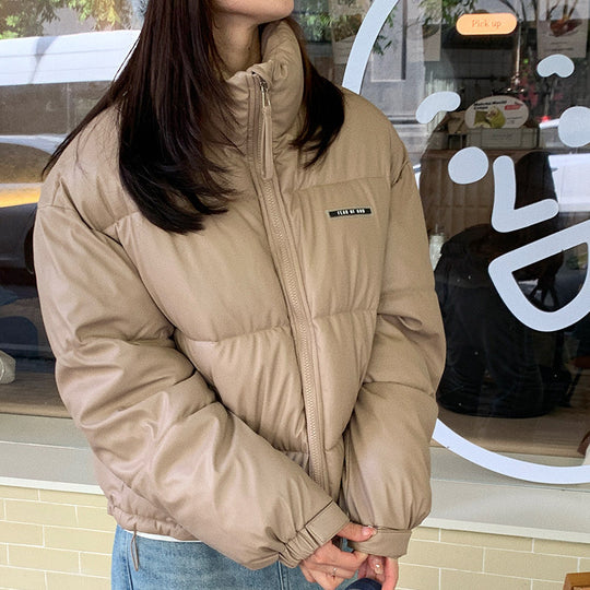 Damen Stylische und ultraleichte Pufferjacke mit hohem Kragen und praktischen Taschen EB