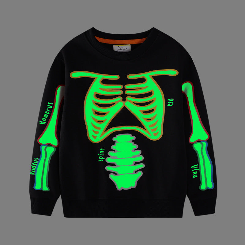 Herren Freizeit-Jogginghose mit leuchtendem Skelett-Design EB